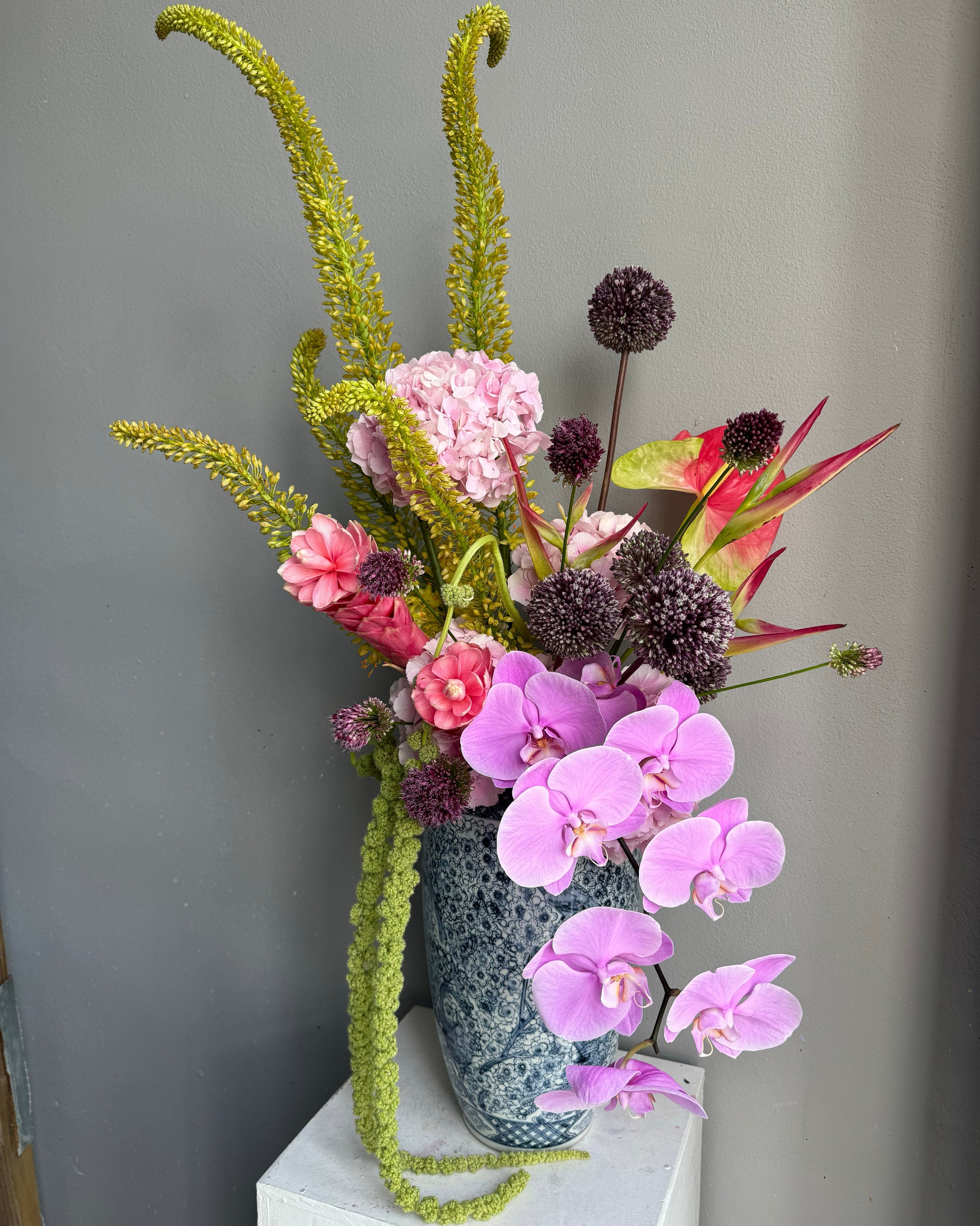 vase-arrangement-orchid-bloom-pink-orchids-hydrangeas-anthuriums-all-me-flowers-nyc