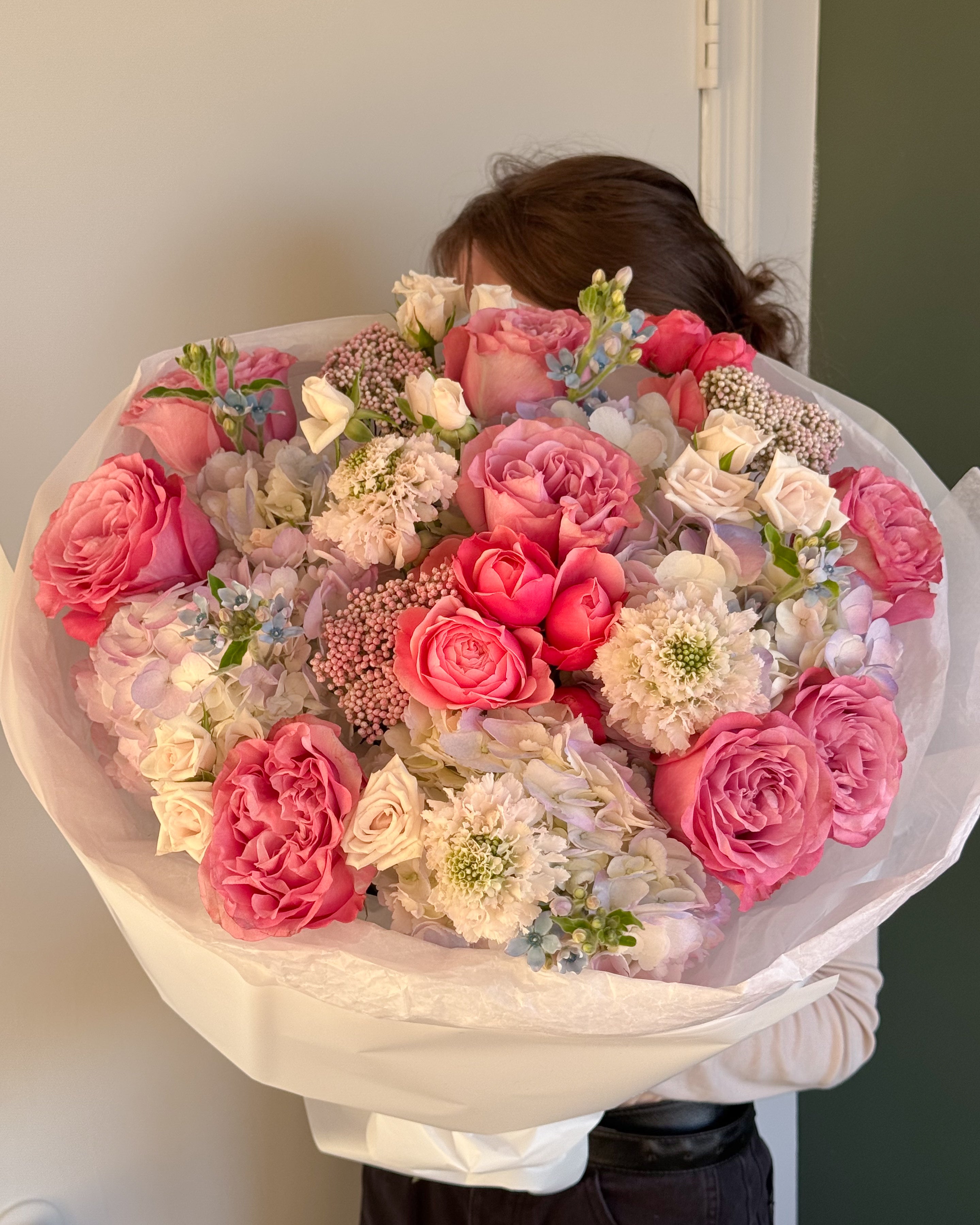 round-bouquet-rosy-symphony-pink-garden-roses-hydrangeas-spray-roses-scabiosa-all-me-flowers-nyc