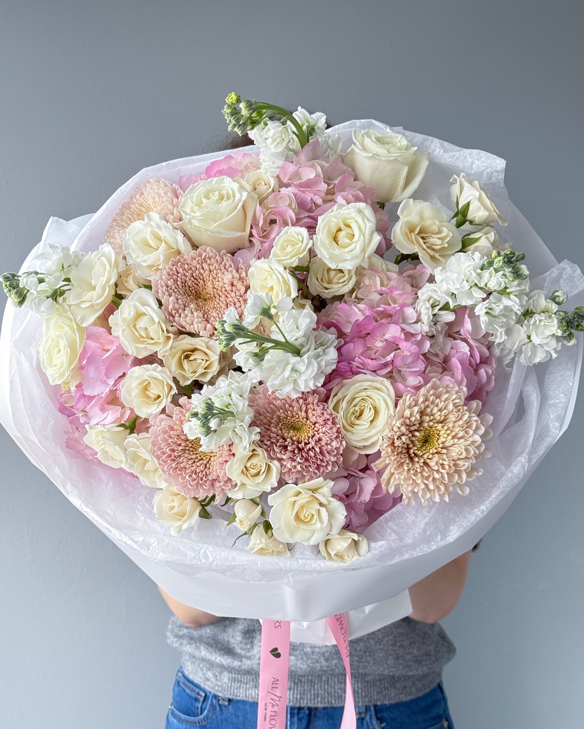 round-bouquet-powder-cloud-roses-hydrangea-chrysanthemum-blush-cream-pastel-all-me-flowers-nyc