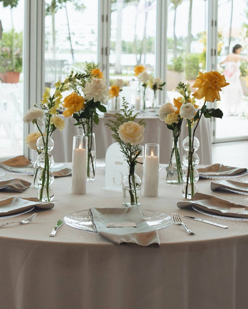 Table set of bud vases - options for tables of 6, 8, 10+ guests