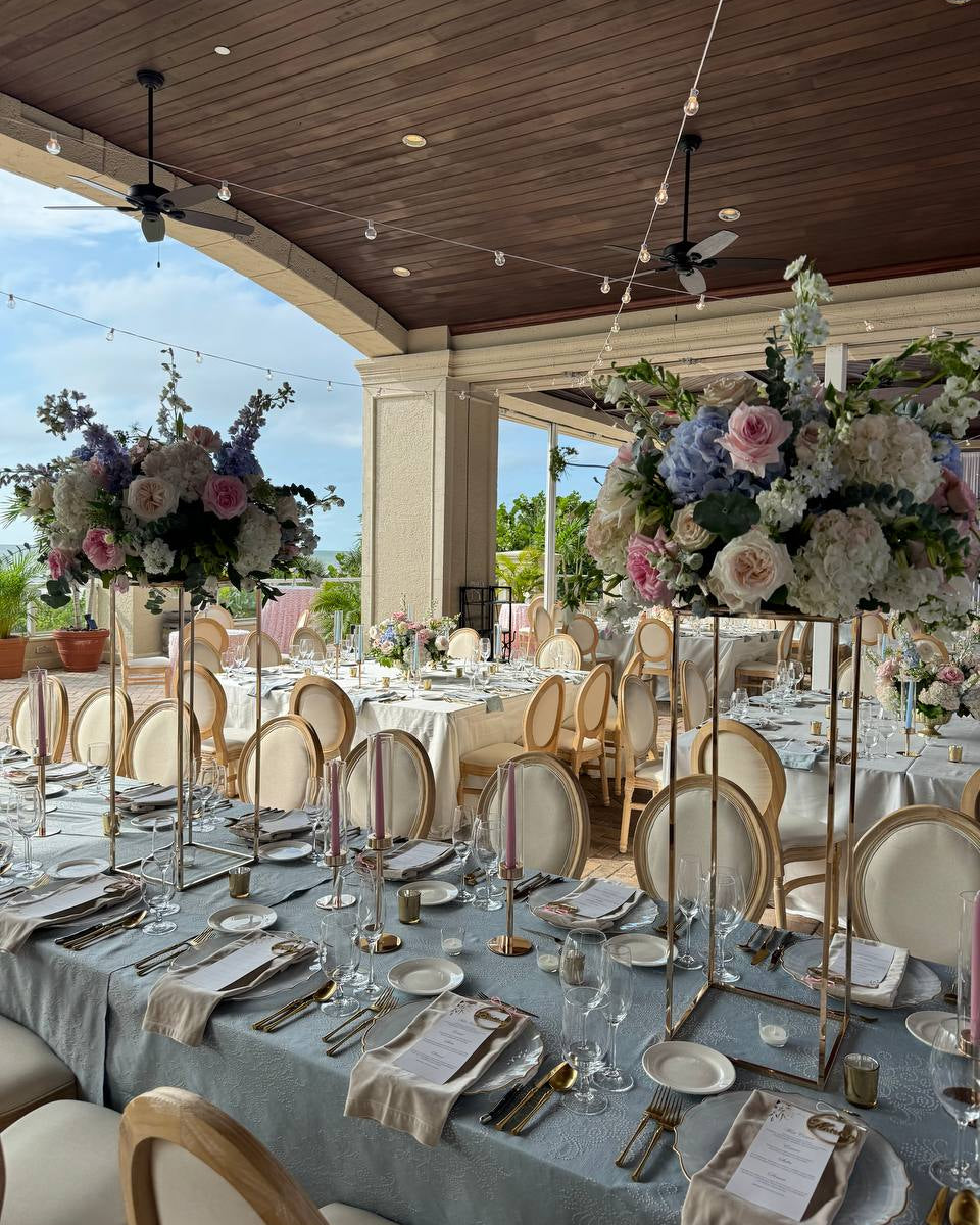 High Centerpieces - each centerpiece suits tables for up to 6 guests