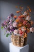 fall-basket-flowers-amber-roses-hydrangeas-alliums-orange-purple-arrangement-palette-bouquets-NYC-delivery