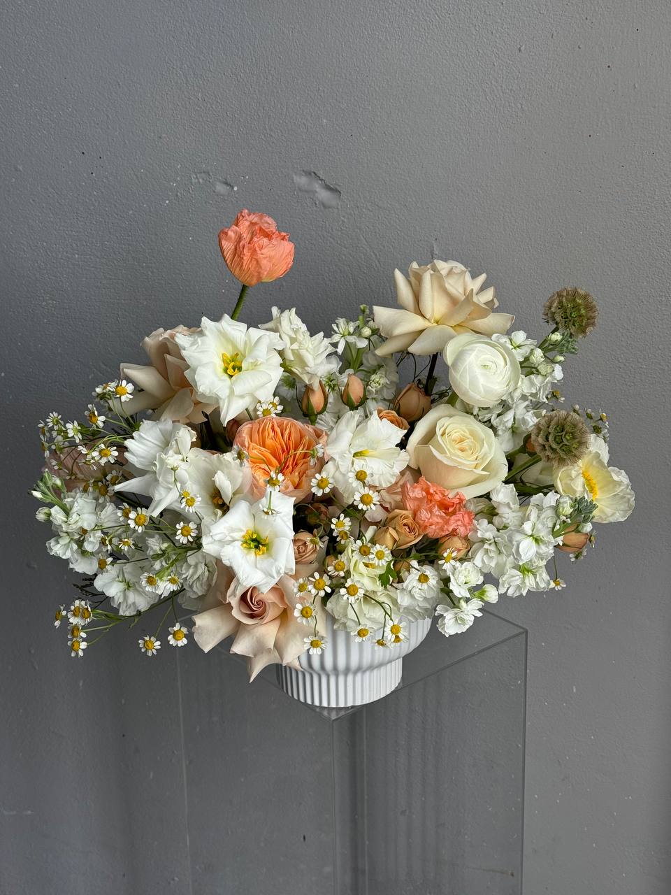 Low Centerpieces - each centerpiece suits tables for up to 6 guests
