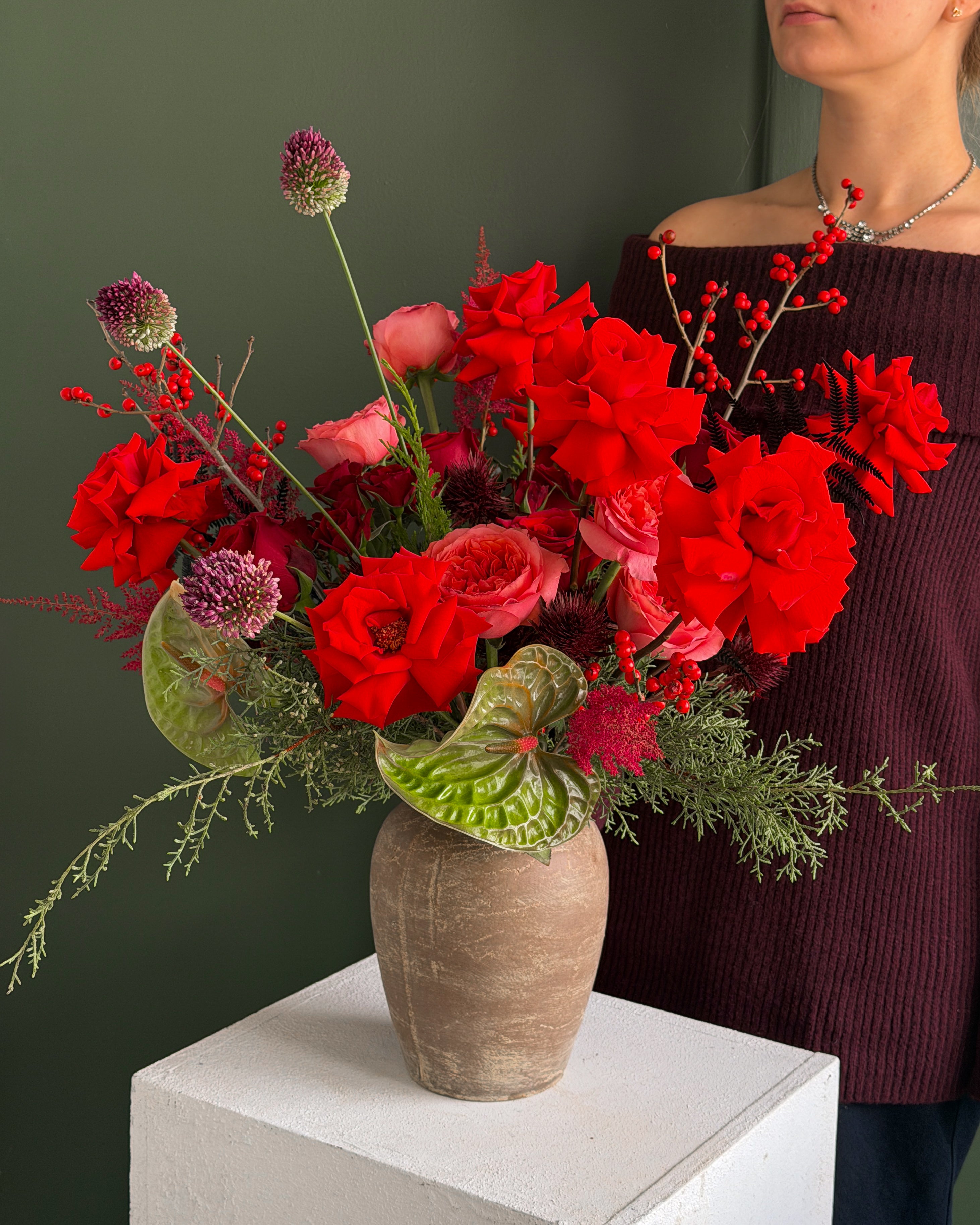 vase-arrangement-ruby-designer-mix-red-flowers-nyc-delivery