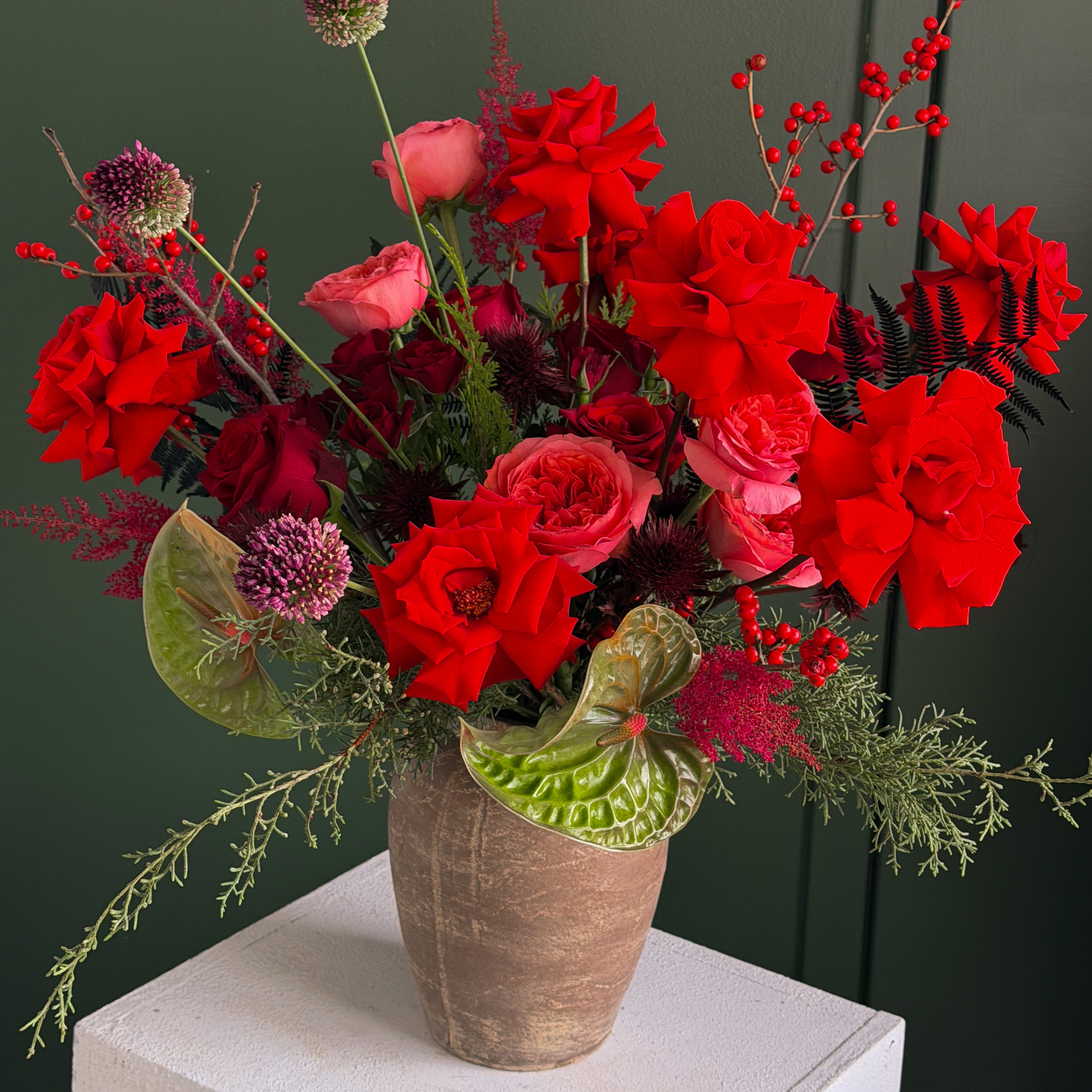 vase-arrangement-ruby-designer-mix-red-flowers-nyc-delivery