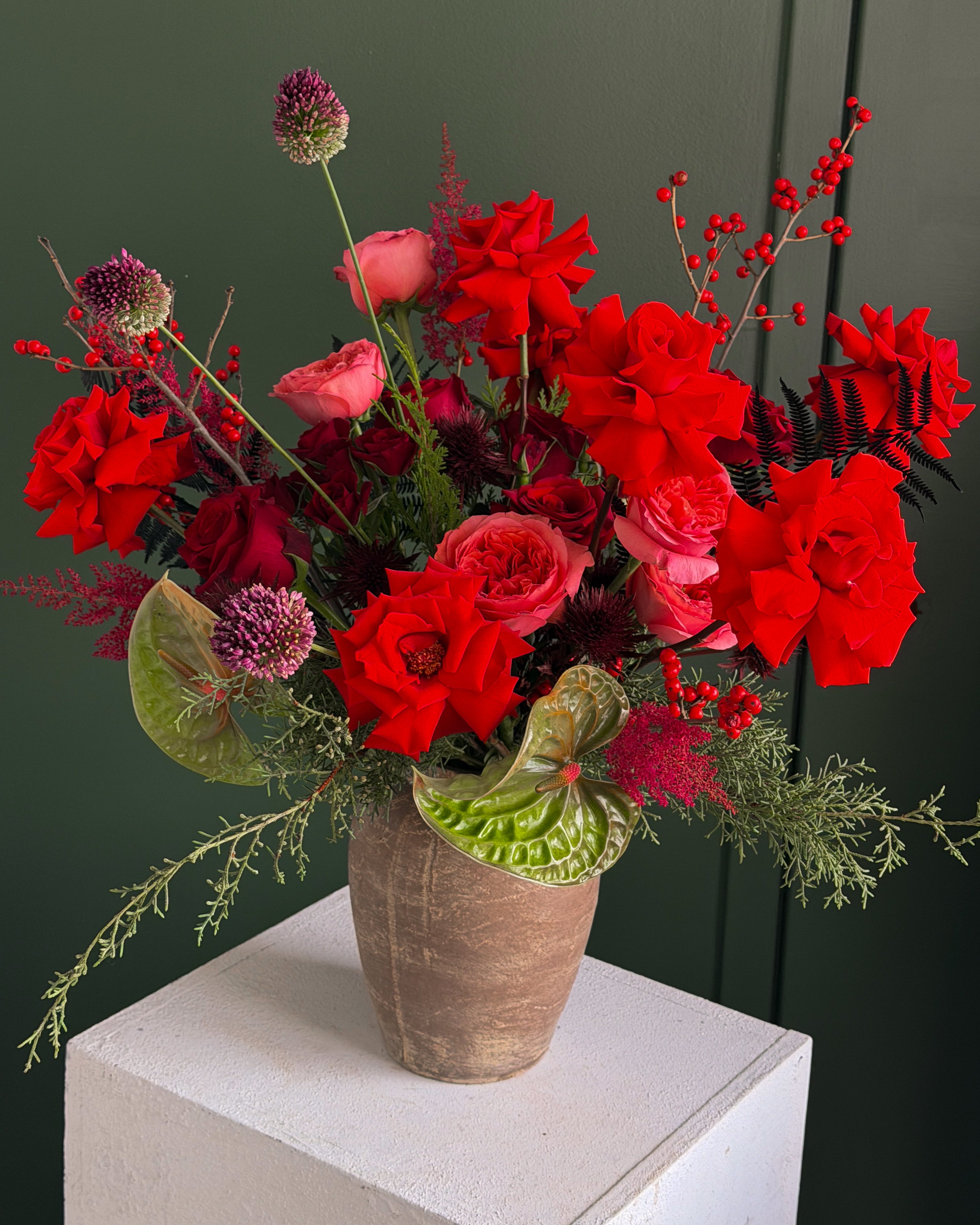 vase-arrangement-ruby-designer-mix-red-flowers-nyc-delivery
