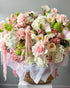 Basket “Bloom Atelier” - garden roses, hydrangeas, seasonal flowers - All Me Flowers