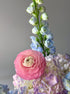 Basket "Cotton" - roses, hydrangeas, ranunculuses, seasonal flowers - All Me Flowers