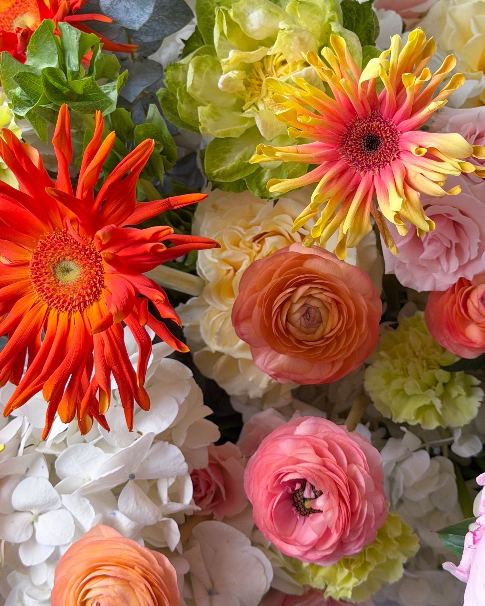 Basket “Festival” - peonies, hydrangeas, roses, seasonal flowers - All Me Flowers