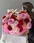 Basket "Velvet" - roses, ranunculuses, hydrangeas - All Me Flowers