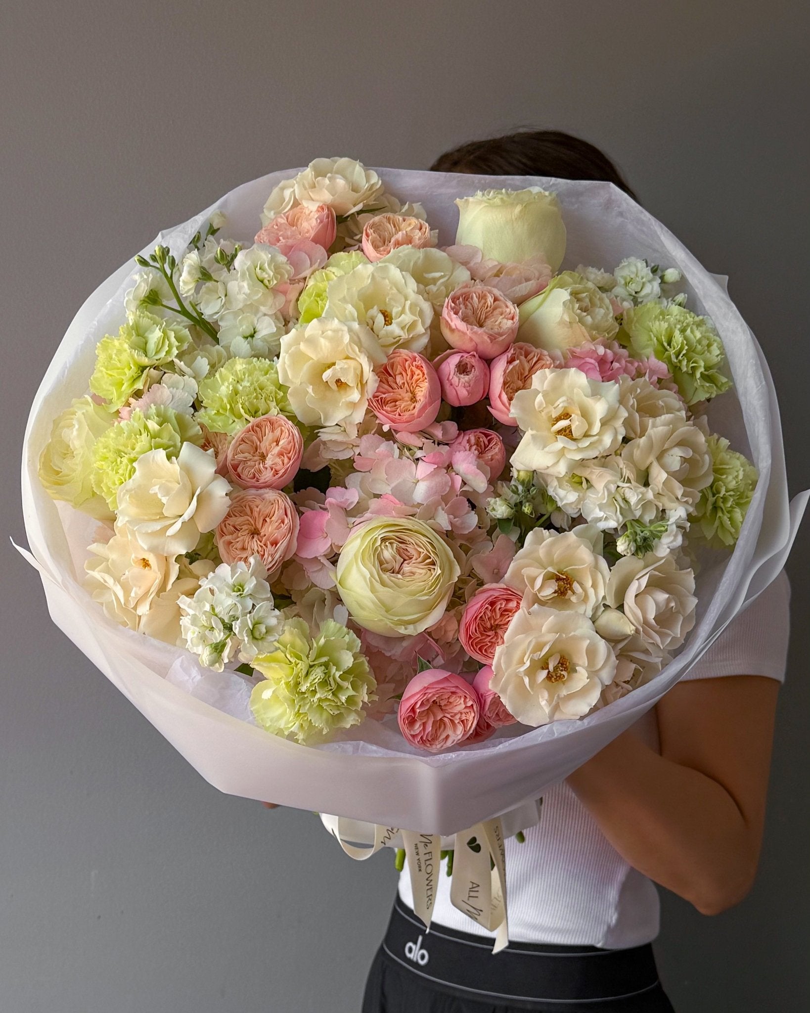 Bouquet “Aurora” - garden roses, peony roses, hydrangeas, seasonal flowers - All Me Flowers