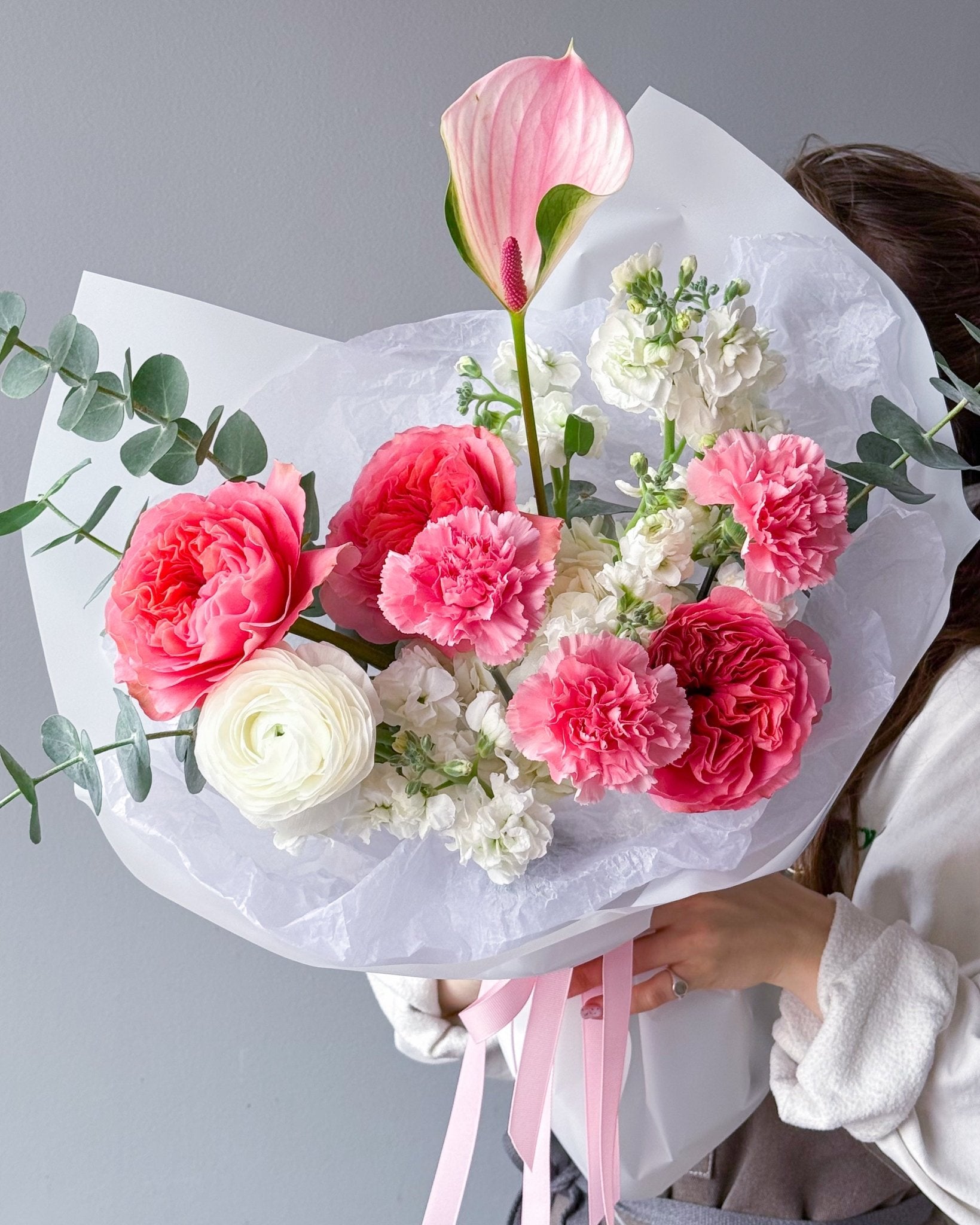 Bouquet “Blush Couture” - garden roses, hydrangeas, carnations - All Me Flowers