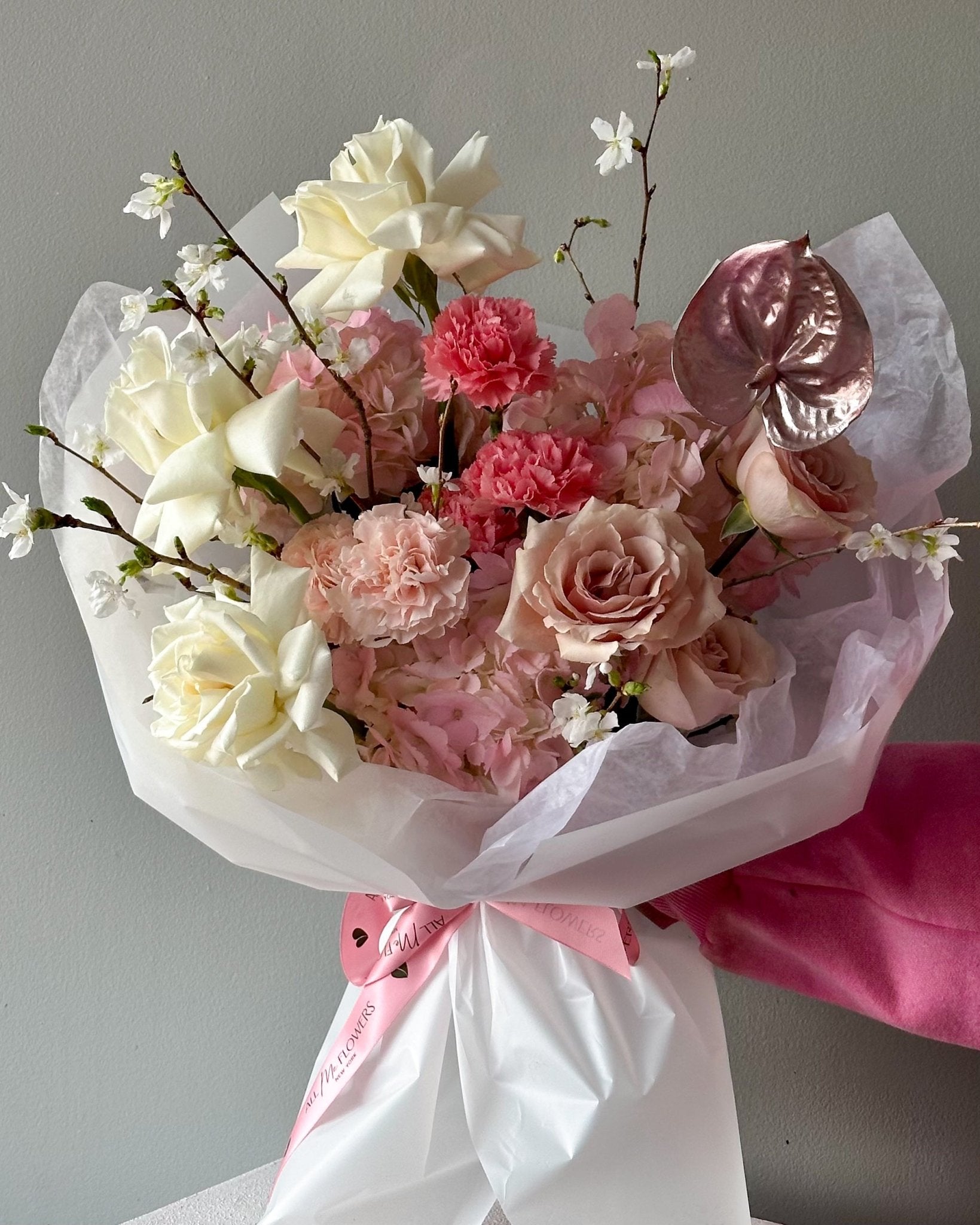 Bouquet “Blush Couture” - garden roses, hydrangeas, carnations - All Me Flowers