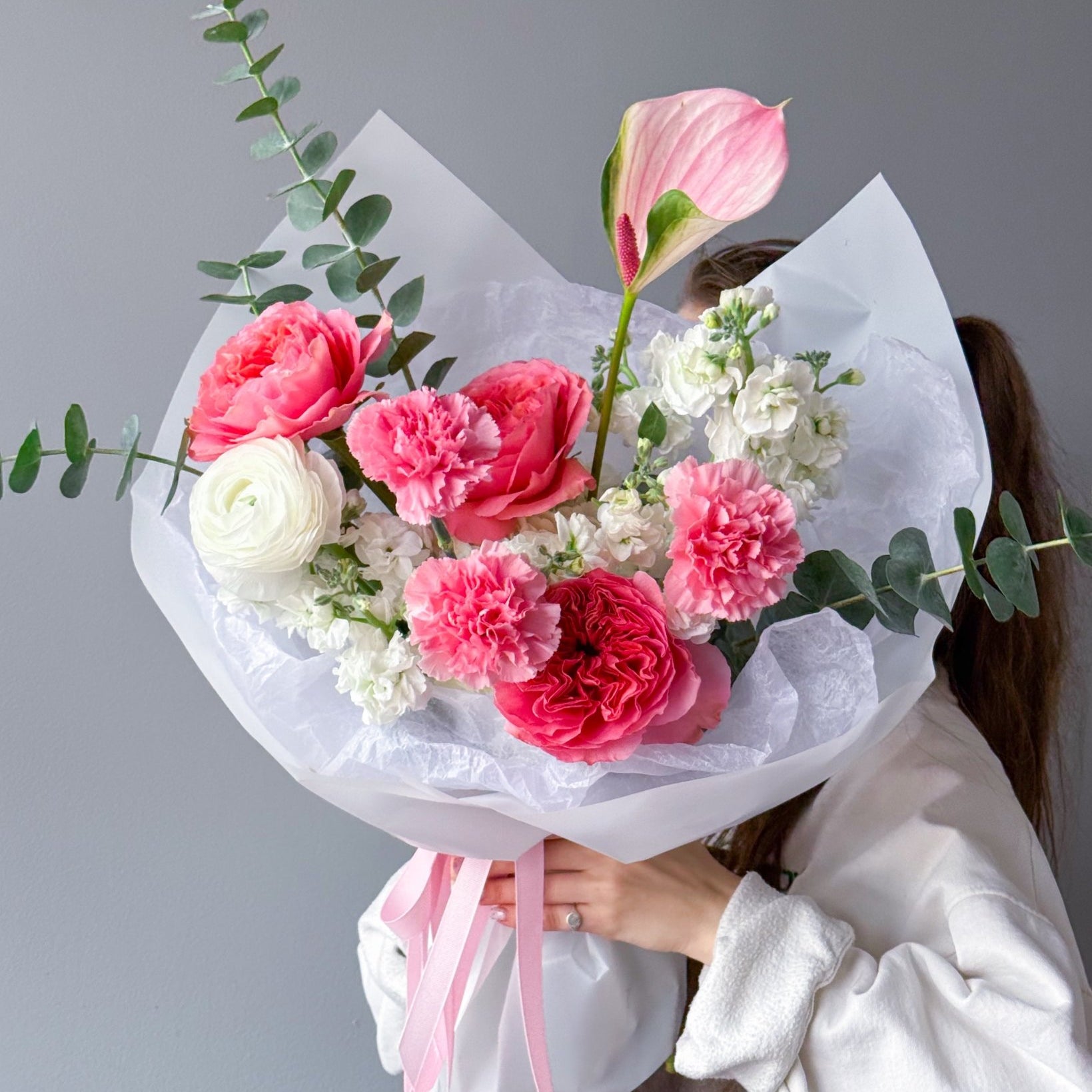Bouquet “Blush Couture” - garden roses, hydrangeas, carnations - All Me Flowers