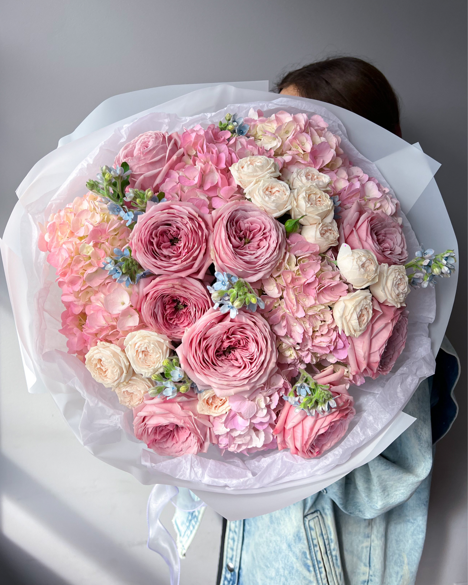 Bouquet “Blush Symphony” - garden peony roses, hydrangeas, seasonal flowers - All Me Flowers
