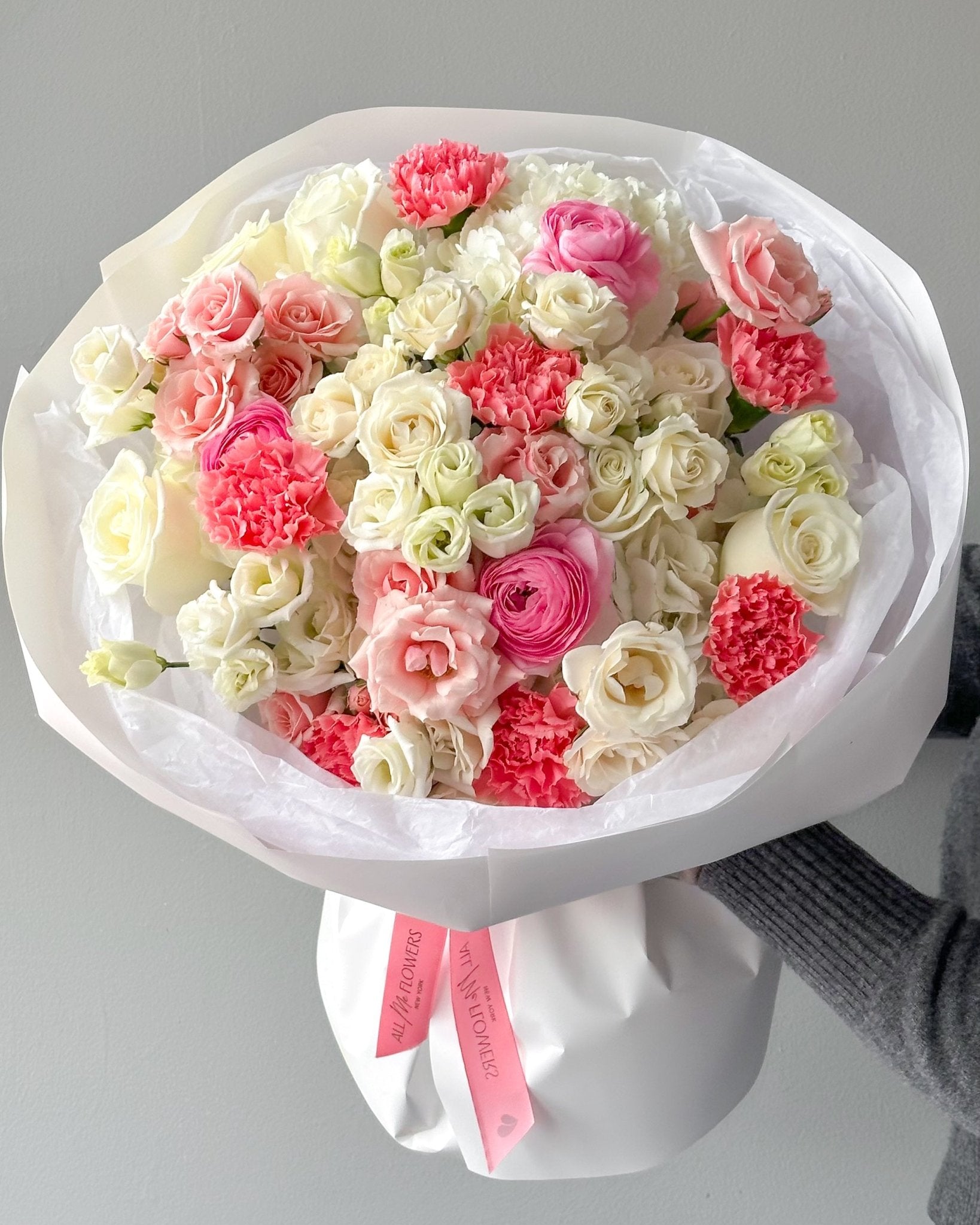 Bouquet "Blush Whisper" - ranunculuses, roses, seasonal flowers - All Me Flowers