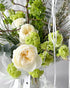 Bouquet “Emerald Whisper” - garden roses, seasonal greens - All Me Flowers