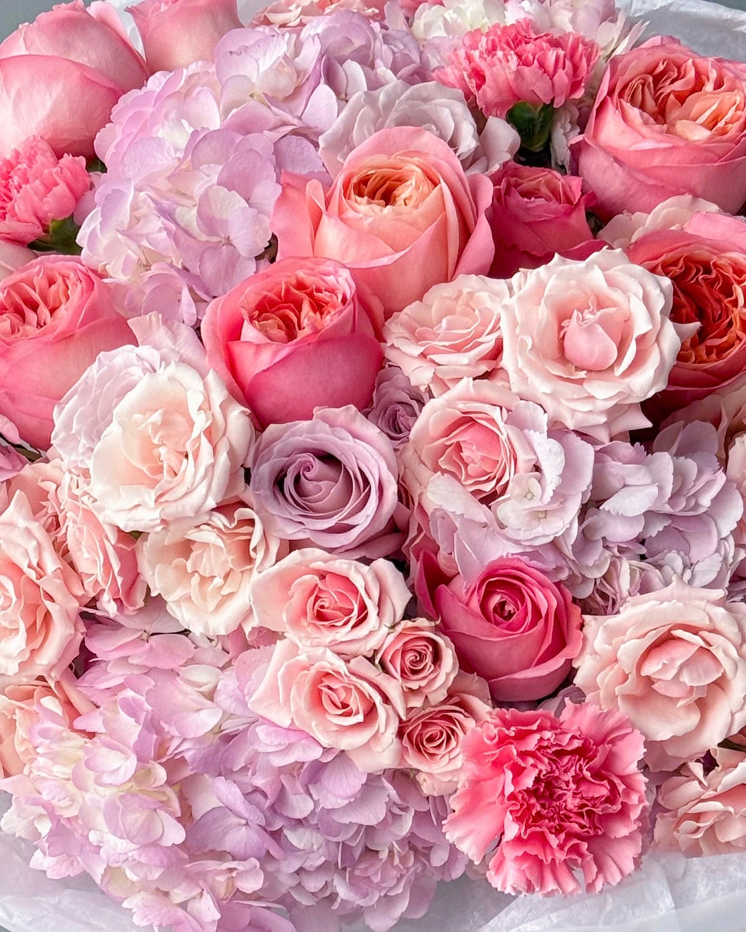 Bouquet “Gentle Rose” - garden peony roses, spray roses, hydrangeas - All Me Flowers