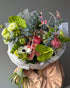 Bouquet “Verdant Blush” - anthuriums, garden roses, seasonal flowers - All Me Flowers