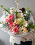 Bouquet “Verdant Blush” - anthuriums, garden roses, seasonal flowers - All Me Flowers