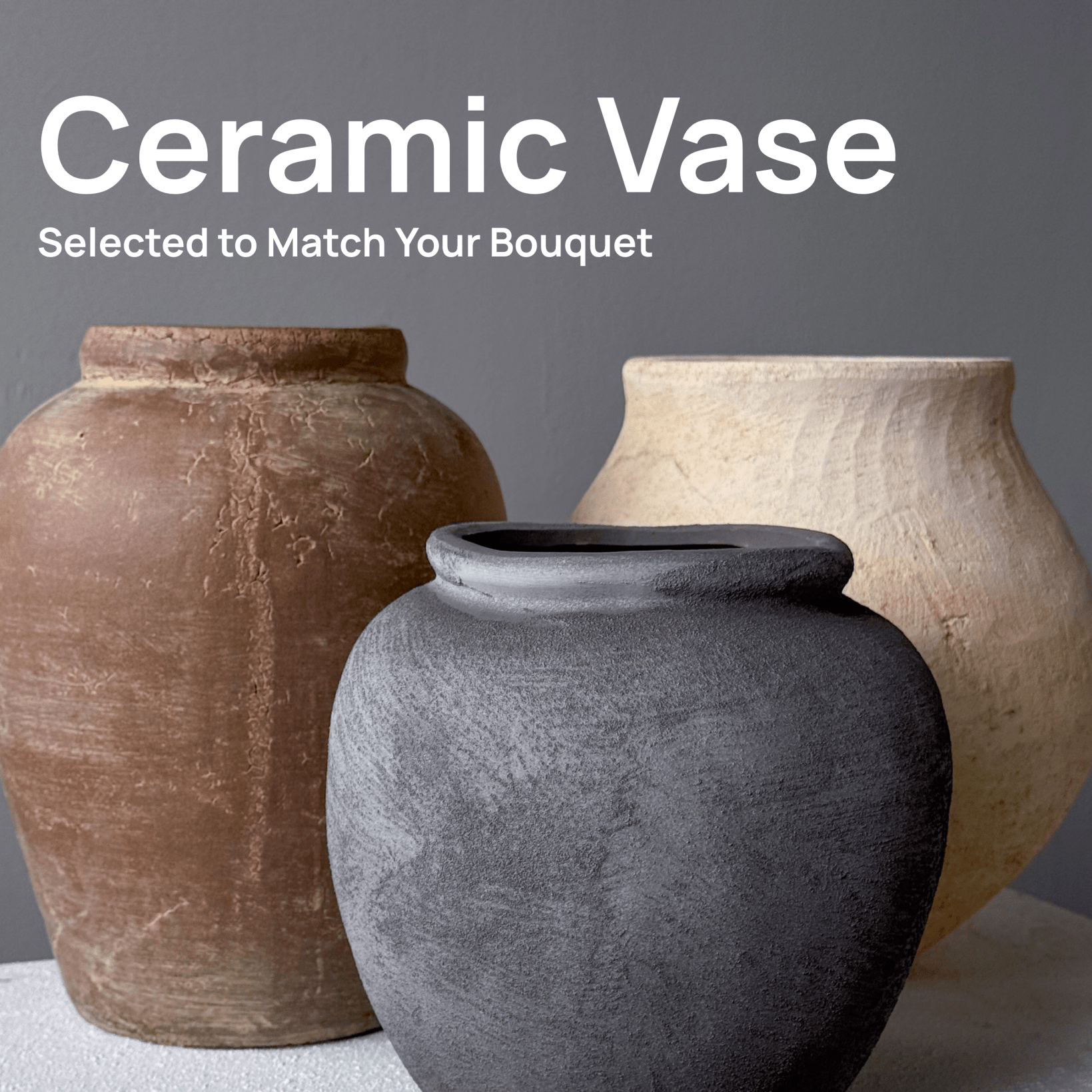 Ceramic Vase — Selected to Match Your Bouquet - All Me Flowers