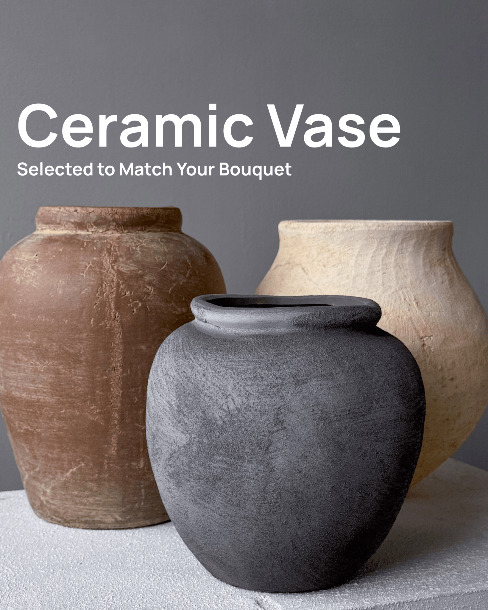 Ceramic Vase — Selected to Match Your Bouquet - All Me Flowers