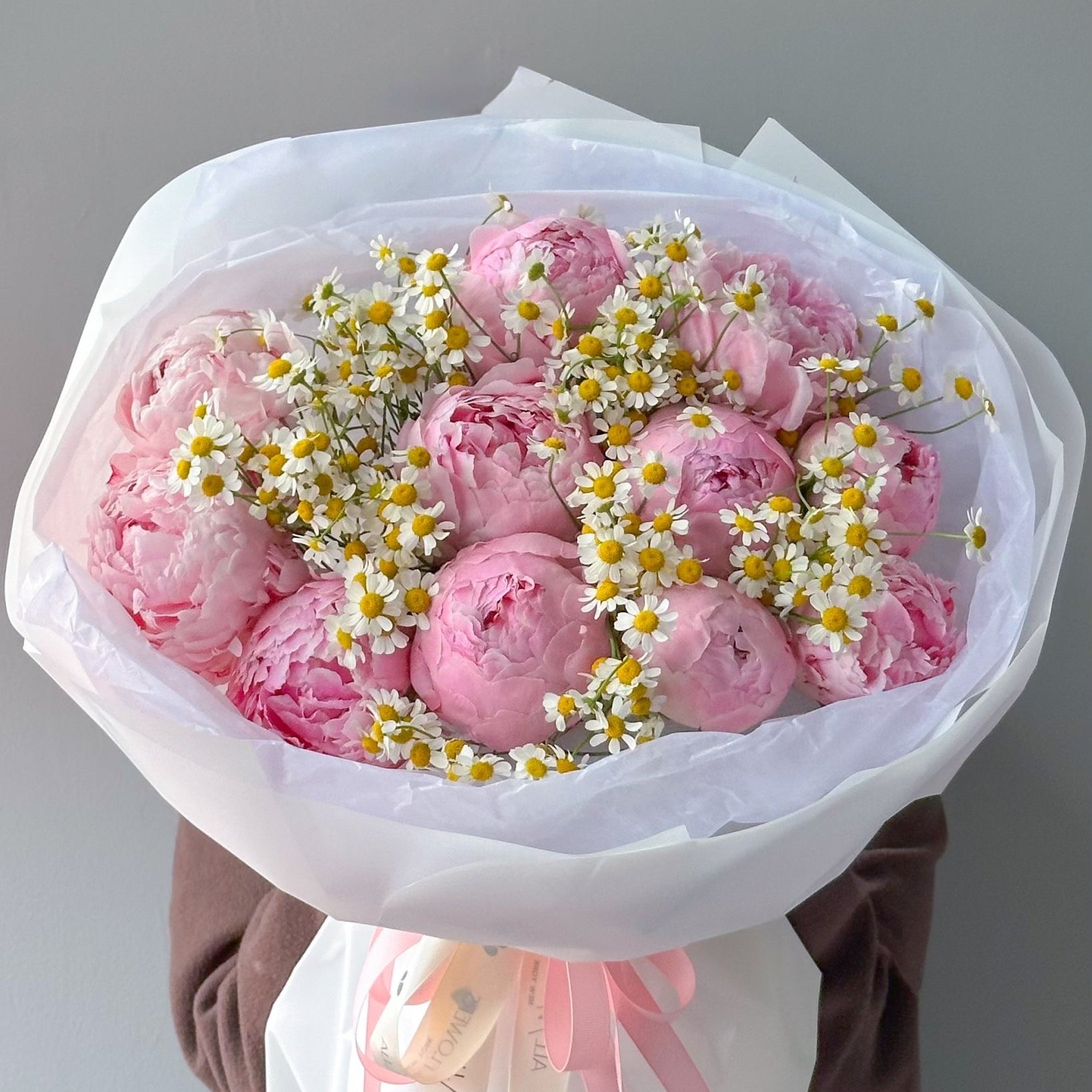 Duo Bouquet - peonies & chamomile - All Me Flowers