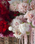 Flow Basket "Ruby" - roses, ranunculuses, peonies, seasonal flowers - All Me Flowers