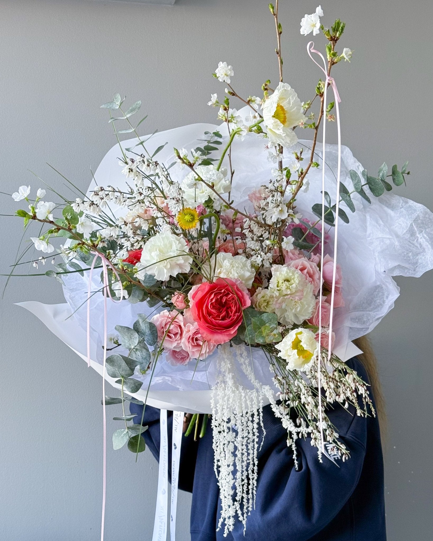 Flow Bouquet “Blush” - roses, ranunculuses, seasonal flowers - All Me Flowers