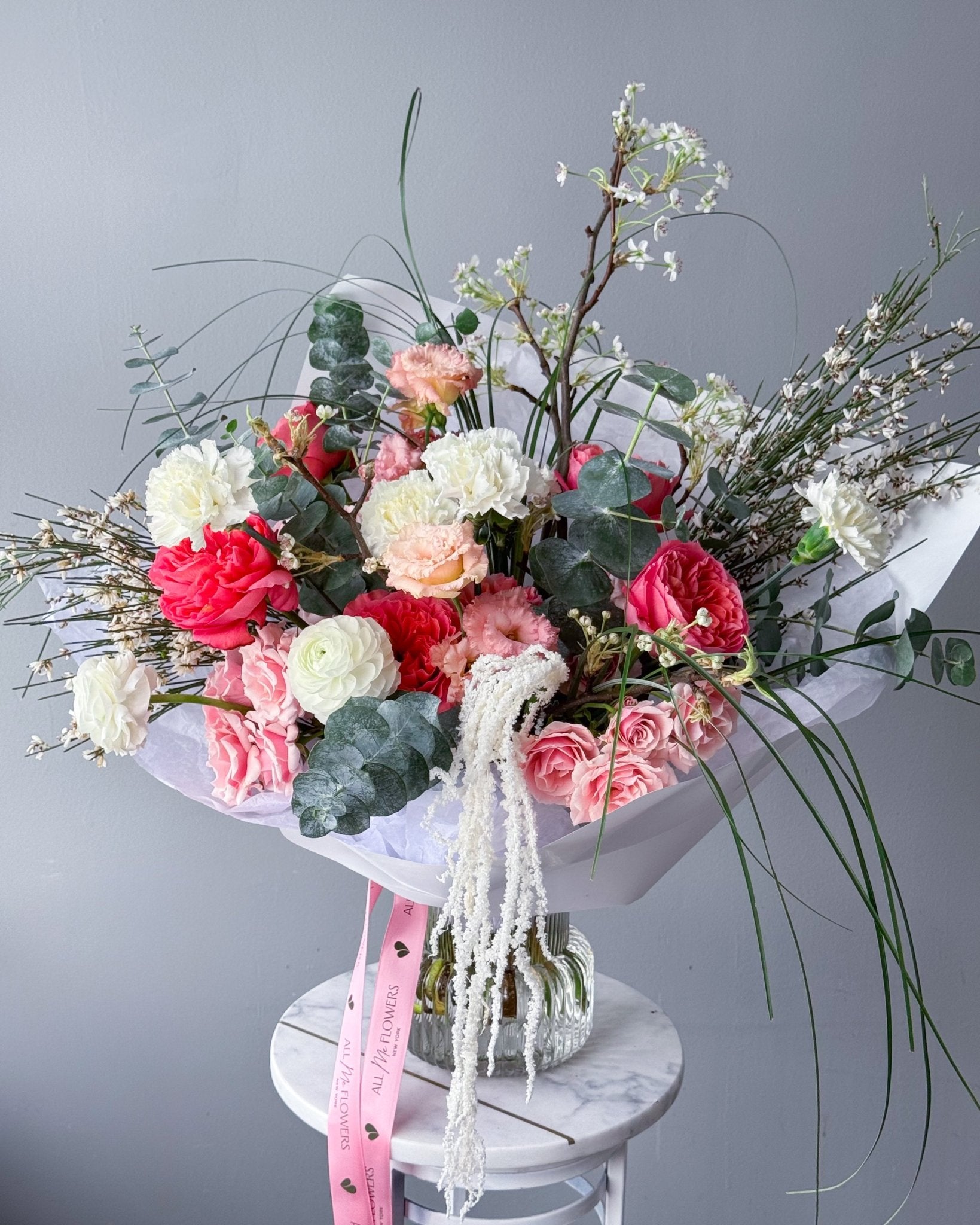Flow Bouquet “Blush” - roses, ranunculuses, seasonal flowers - All Me Flowers