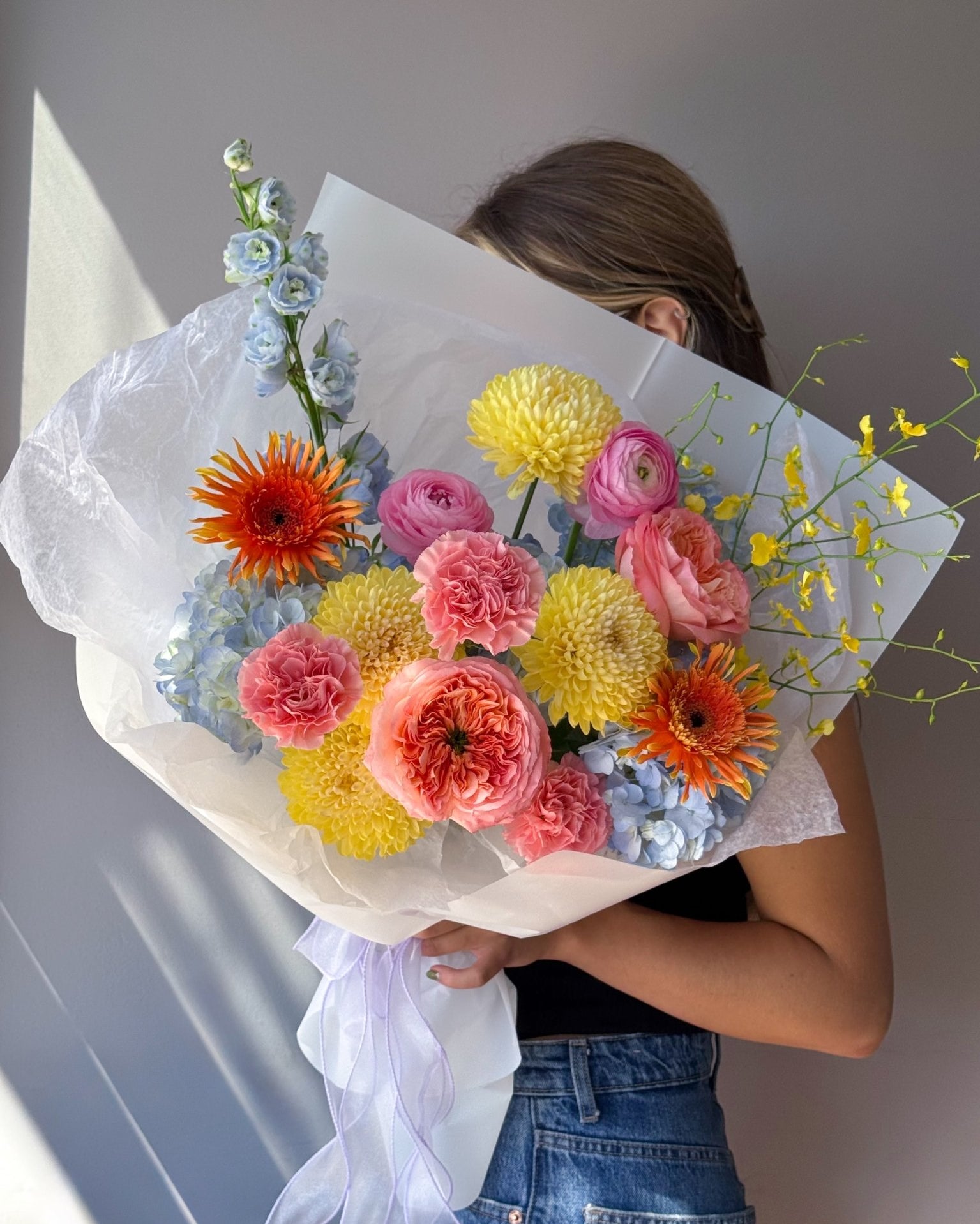 Flow Bouquet “Festival” - roses, mums, seasonal flowers - All Me Flowers