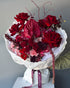 Flow Bouquet "Ruby" - roses, anthuriums, seasonal flowers - All Me Flowers