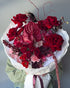 Flow Bouquet "Ruby" - roses, anthuriums, seasonal flowers - All Me Flowers