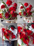 Flow Bouquet "Ruby" - roses, anthuriums, seasonal flowers - All Me Flowers