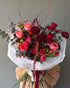Flow Bouquet "Ruby" - roses, anthuriums, seasonal flowers - All Me Flowers