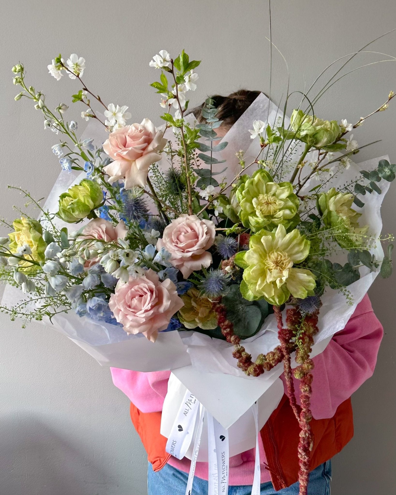 Flow Bouquet "Woodland" - roses, greens, seasonal flowers - All Me Flowers