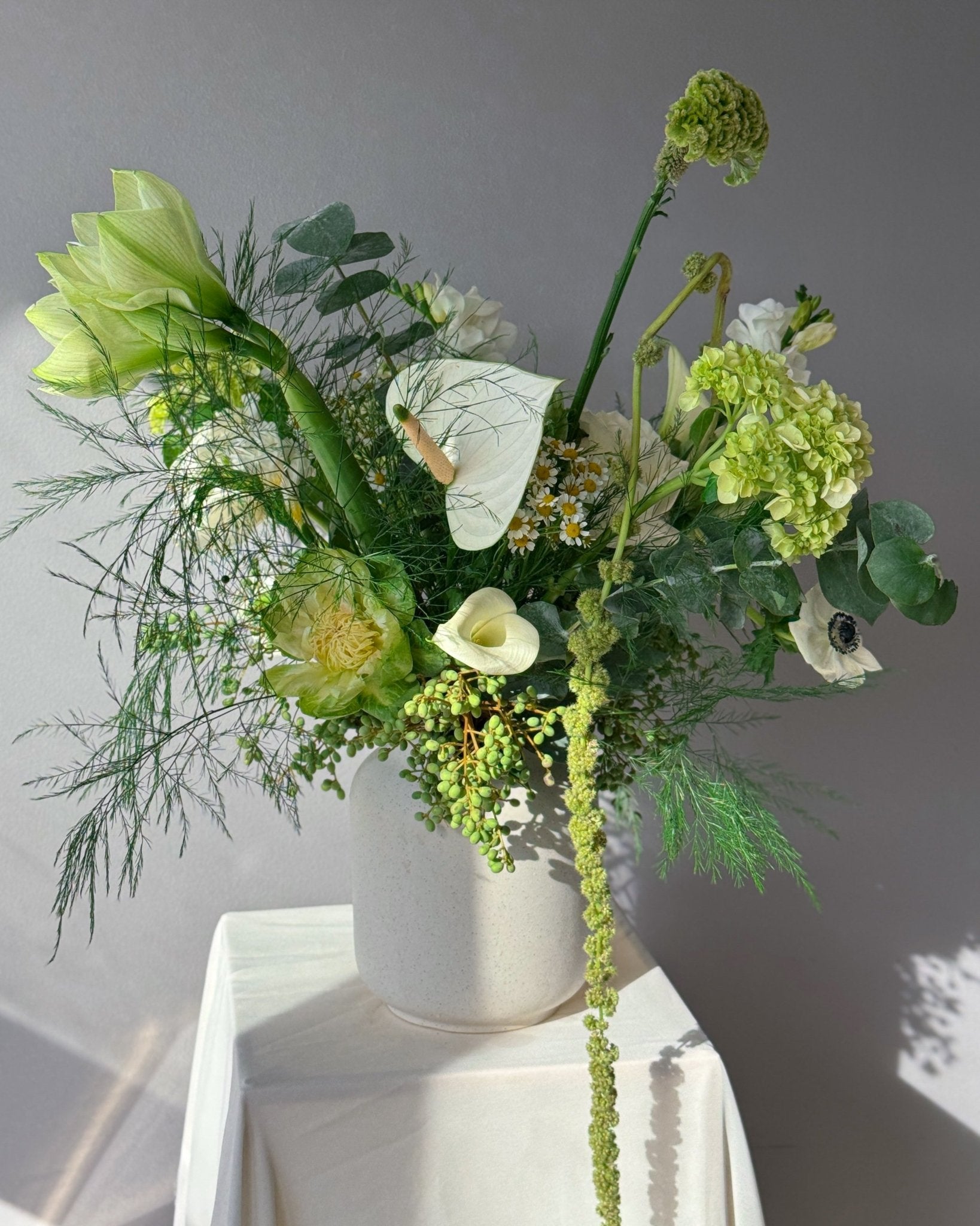 Green & White Flower Subscription - elegant seasonal blooms - All Me Flowers