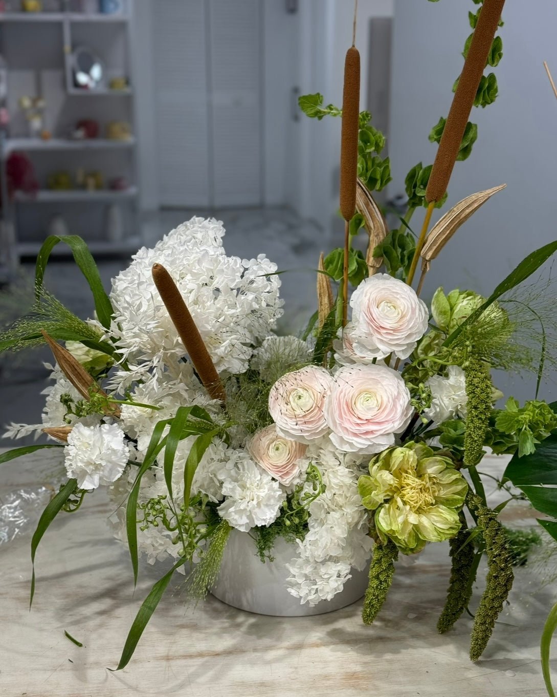 Low Centerpieces - each centerpiece suits tables for up to 6 guests - All Me Flowers