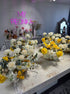 Low Centerpieces - each centerpiece suits tables for up to 6 guests - All Me Flowers