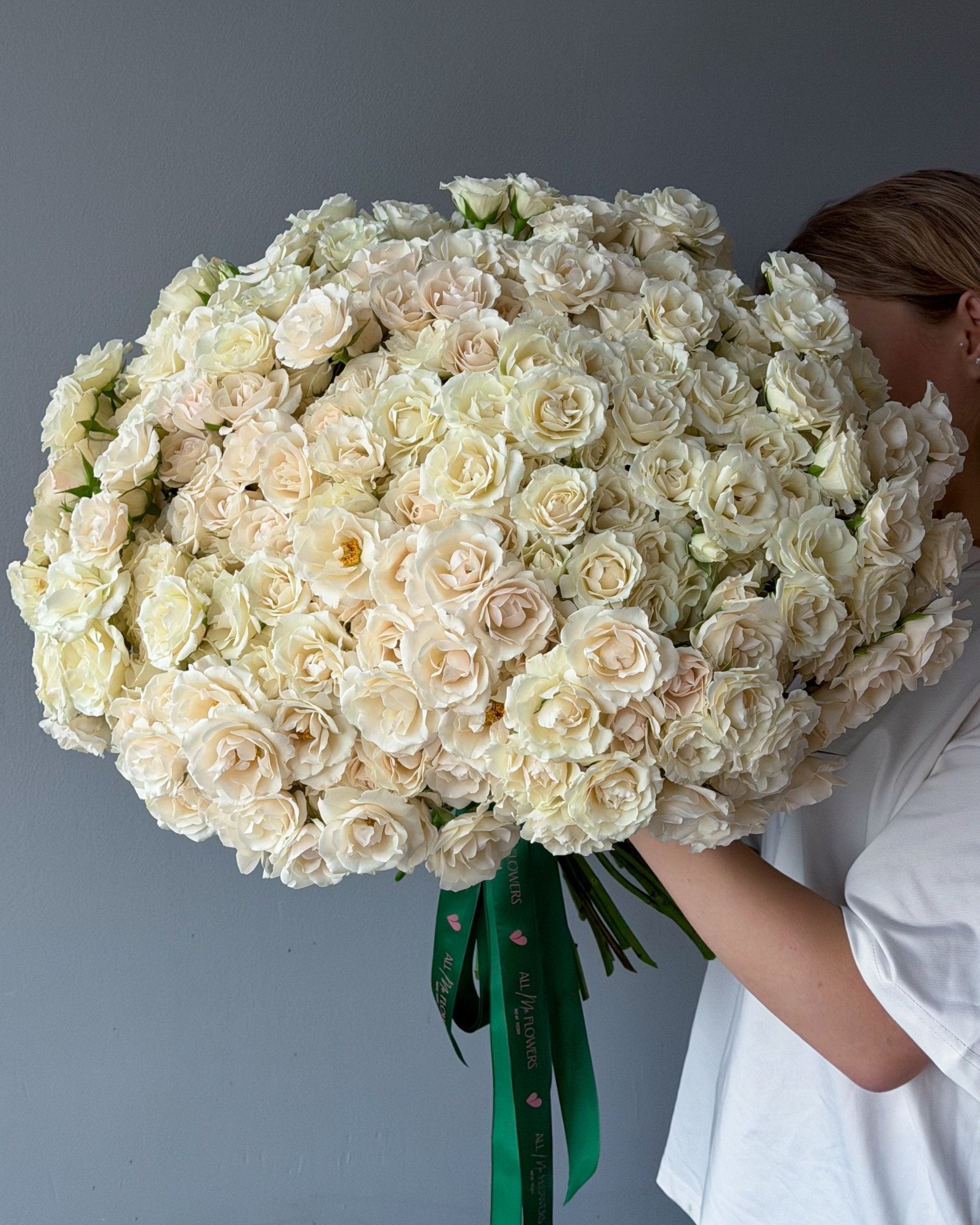 Mono Bouquet - spray white roses - All Me Flowers