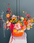 Pumpkin Arrangement “Autumn Glow” - roses, seasonal flowers - All Me Flowers