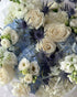 Round Bouquet "Baby Blue" - roses, hydrangeas, seasonal flowers - All Me Flowers
