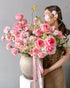 Vase Arrangement “Blush” - hydrangeas, roses, seasonal flowers, vase included - All Me Flowers