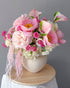 Vase Arrangement “Blush” - hydrangeas, roses, seasonal flowers, vase included - All Me Flowers