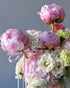 Vase Arrangement “Blush” - hydrangeas, roses, seasonal flowers, vase included - All Me Flowers