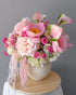 Vase Arrangement “Blush” - hydrangeas, roses, seasonal flowers, vase included - All Me Flowers