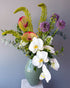 Vase arrangement “Cloud Nine” - orchids, anthuriums, seasonal flowers, vase included - All Me Flowers