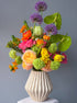 Vase Arrangement “Dopamine” - roses, ranunculuses, anthuriums, seasonal flowers, vase included - All Me Flowers