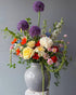 Vase Arrangement “Festival” - roses, mums, seasonal flowers, vase included - All Me Flowers
