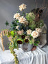 Vase Arrangement "Forest Reverie" - french roses, seasonal flowers, vase included - All Me Flowers